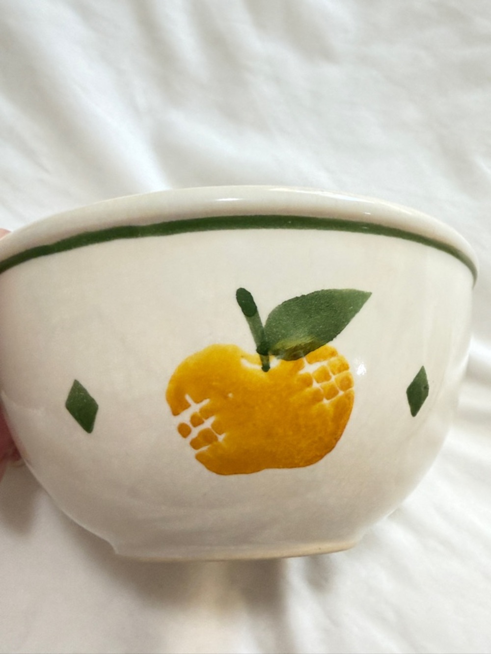 Vintage Chaparral pottery Hand-Painted Yellow Apple Ceramic Bowl - Home Art